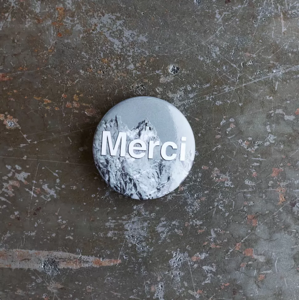 Badge Merci - Montagne Noir & Blanc>Merci Paris Shop