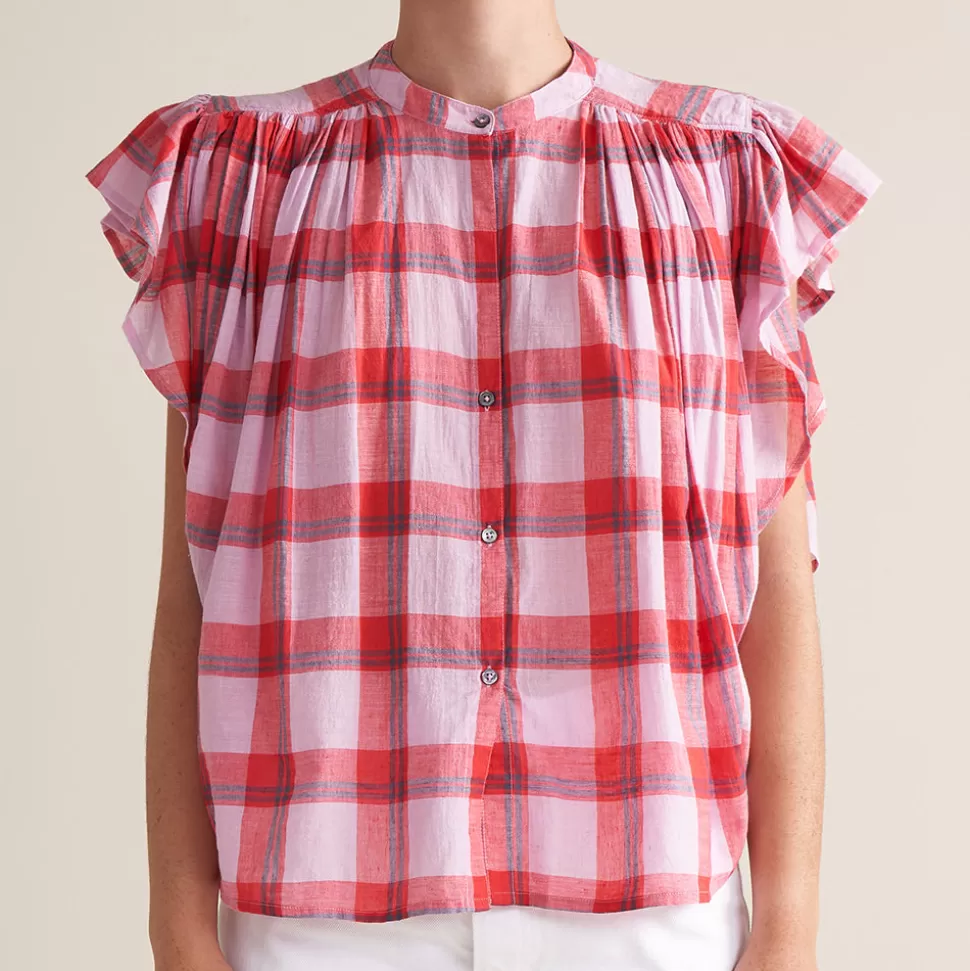Bellerose - Chemise Chaos - Carreaux rose>Merci Paris Clearance