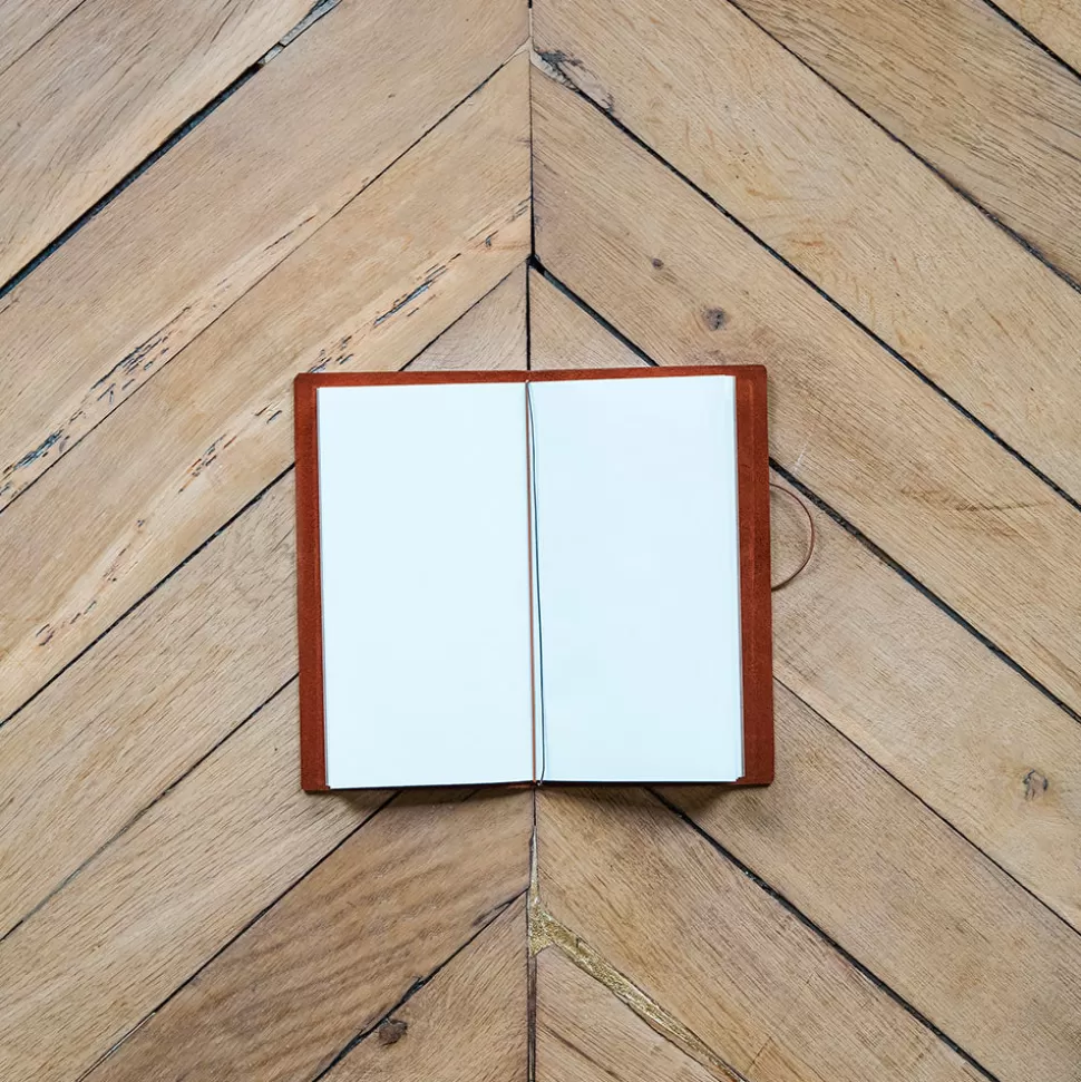 Carnet de voyage en cuir - Camel>Merci Paris Clearance
