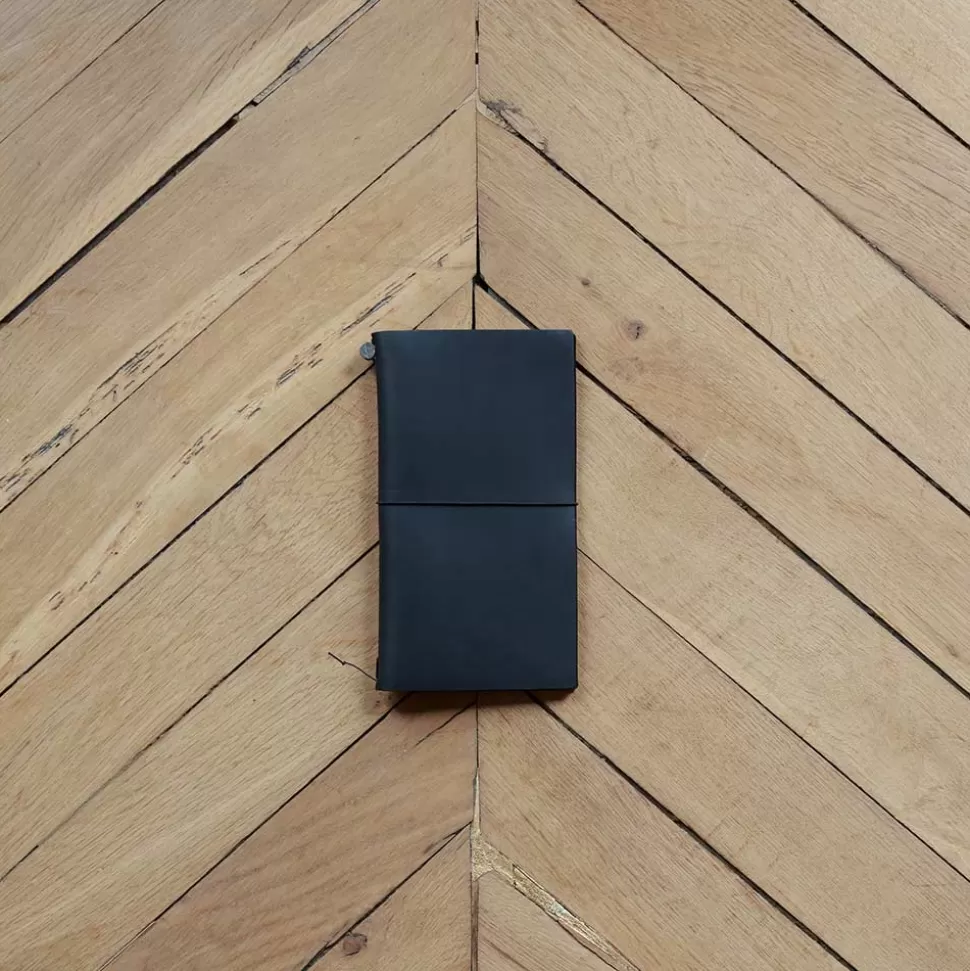 Carnet de voyage en cuir - Noir>Merci Paris Sale