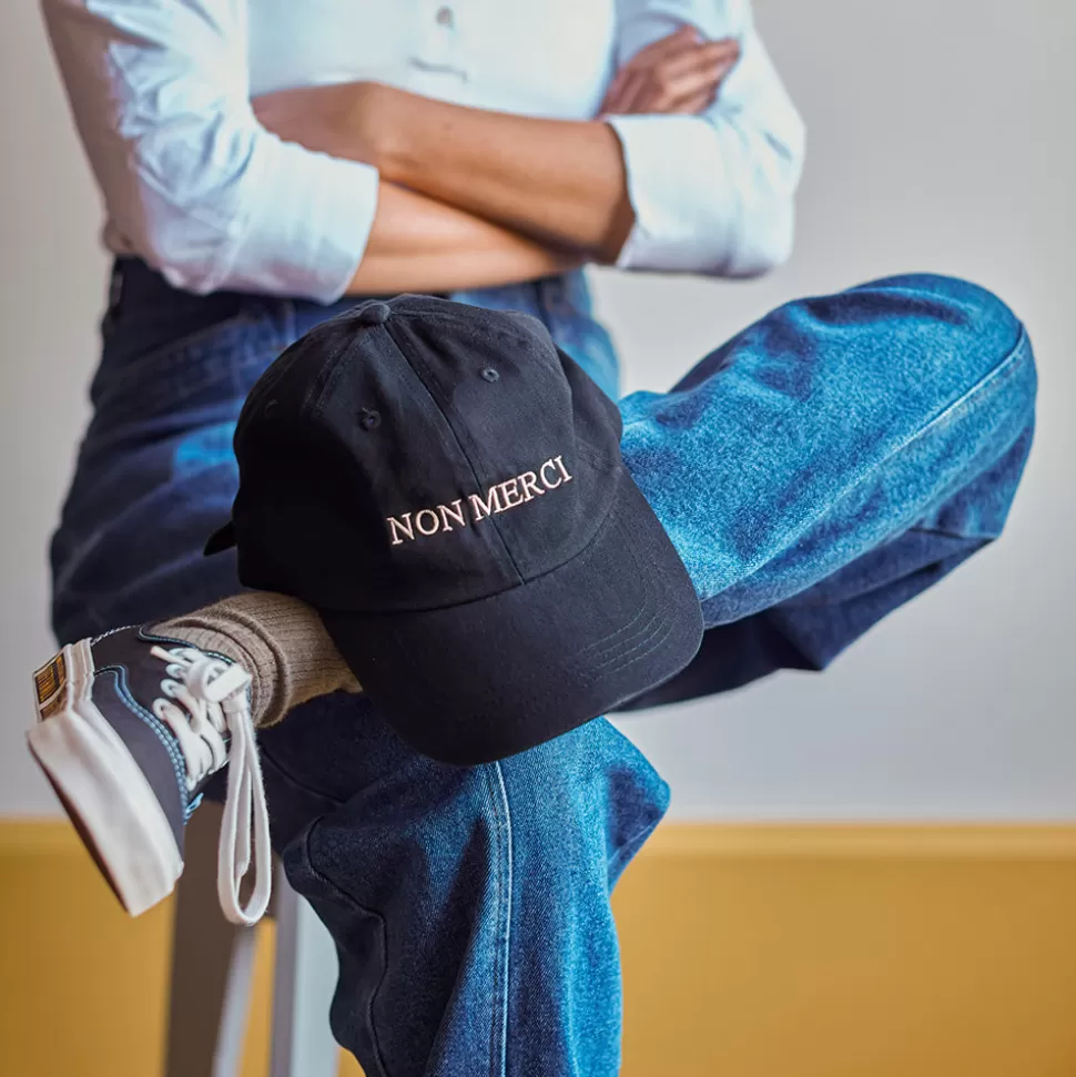Casquette Unisexe Brodée Non Merci - Noir>Merci Paris Best Sale