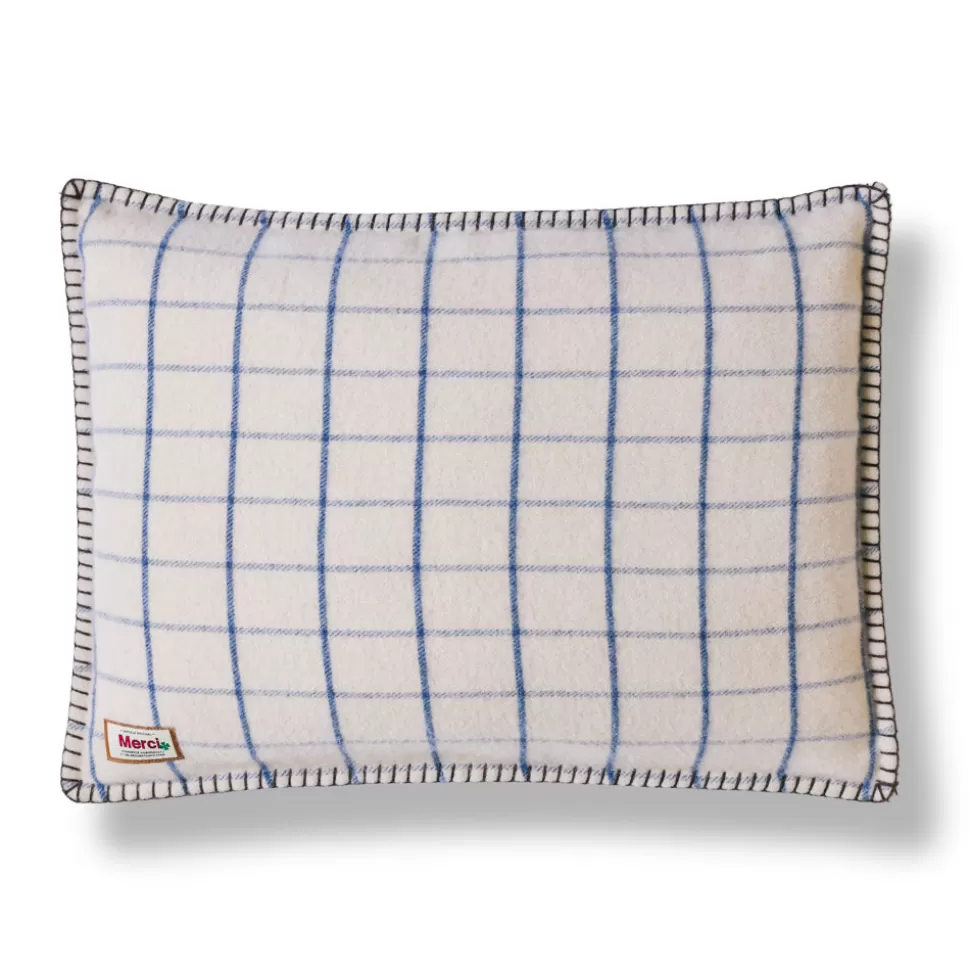 Coussin Merci - Carreaux Bleu Shibori>Merci Paris Discount