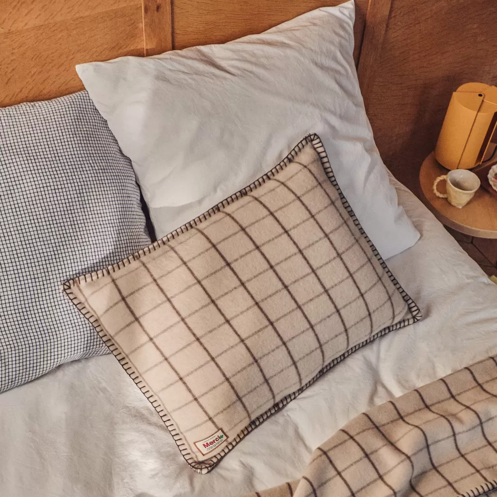 Coussin Merci - Carreaux Brun Cha Iro>Merci Paris Fashion