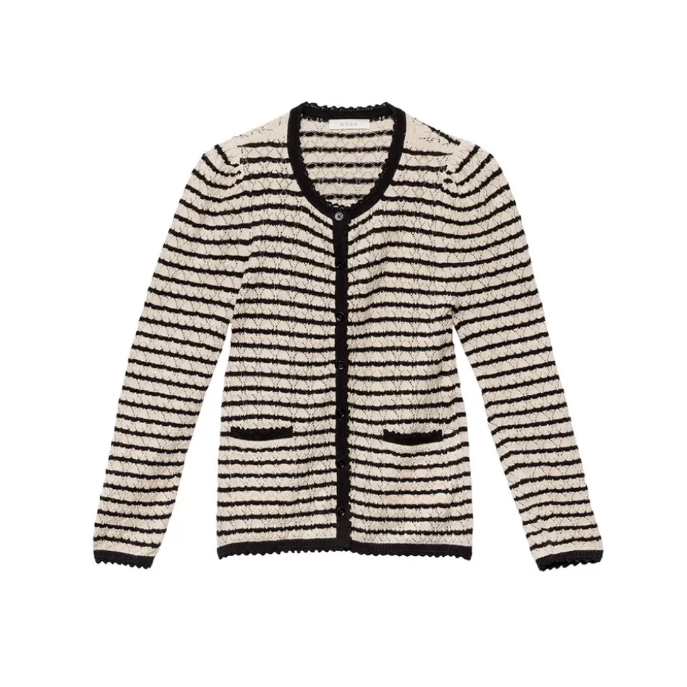 Dôen - Cardigan Therese - Beige rayé>Merci Paris Cheap