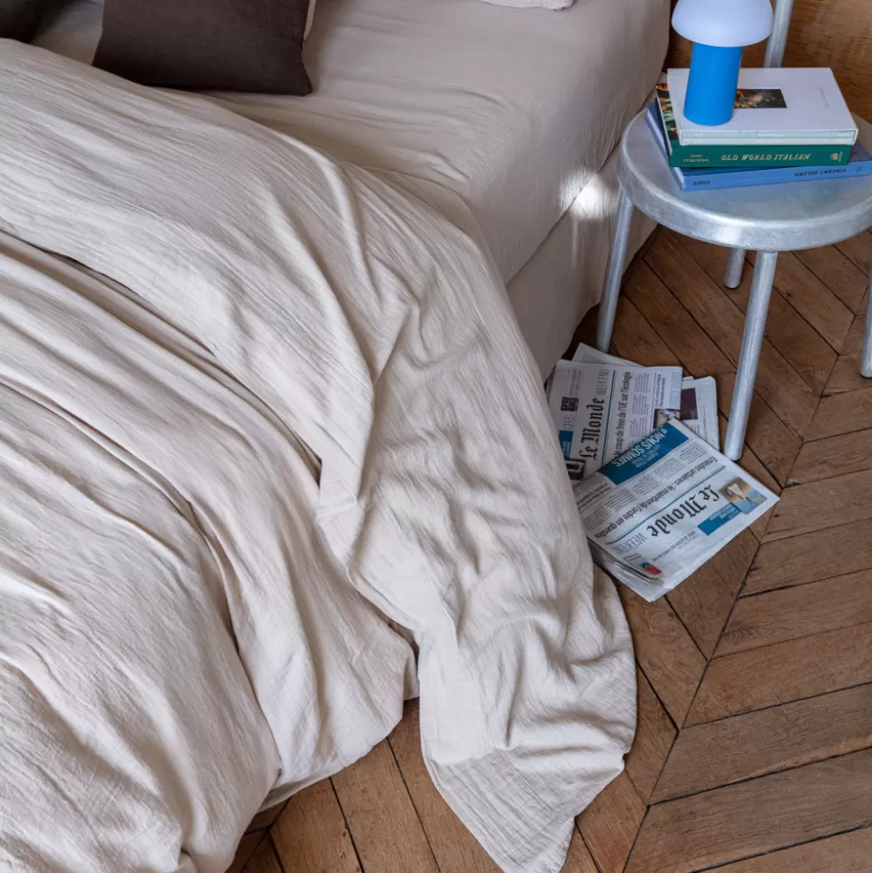 Drap plat en gaze de coton - Beige Quai de Seine>Merci Paris Sale
