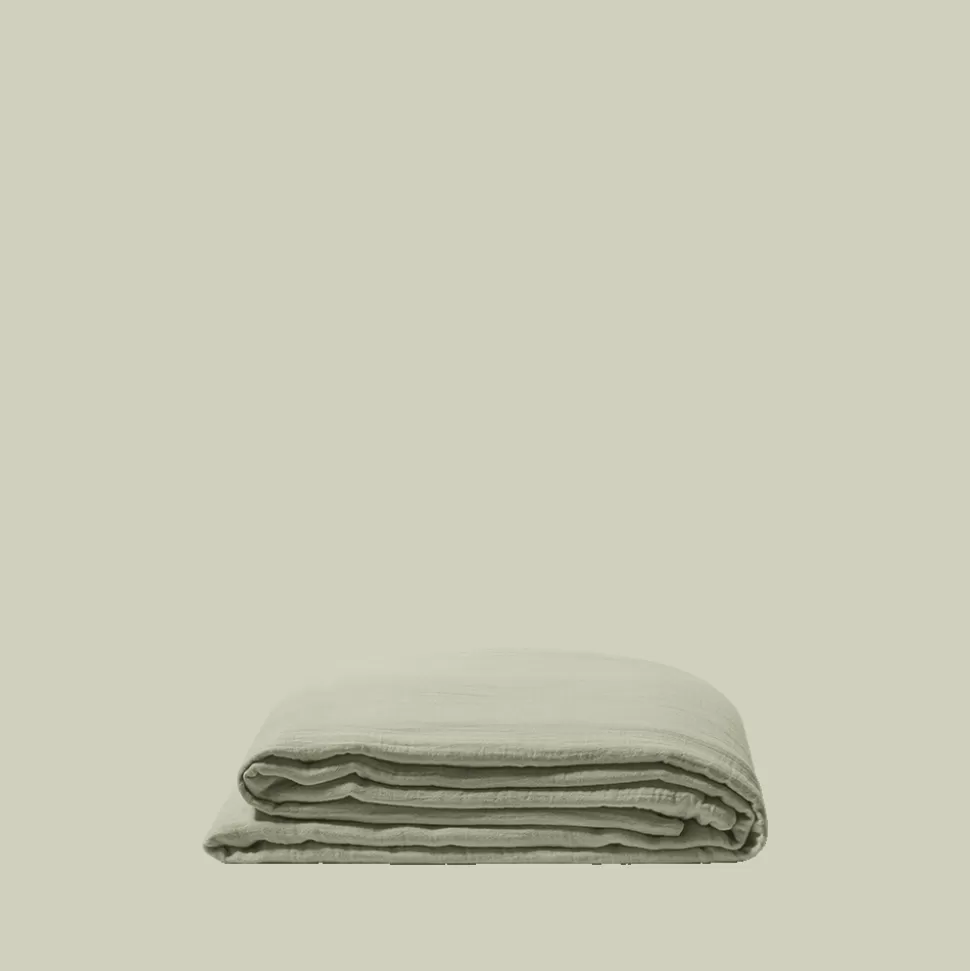 Drap plat en gaze de coton - Vert 77 Rue de Varenne>Merci Paris Cheap