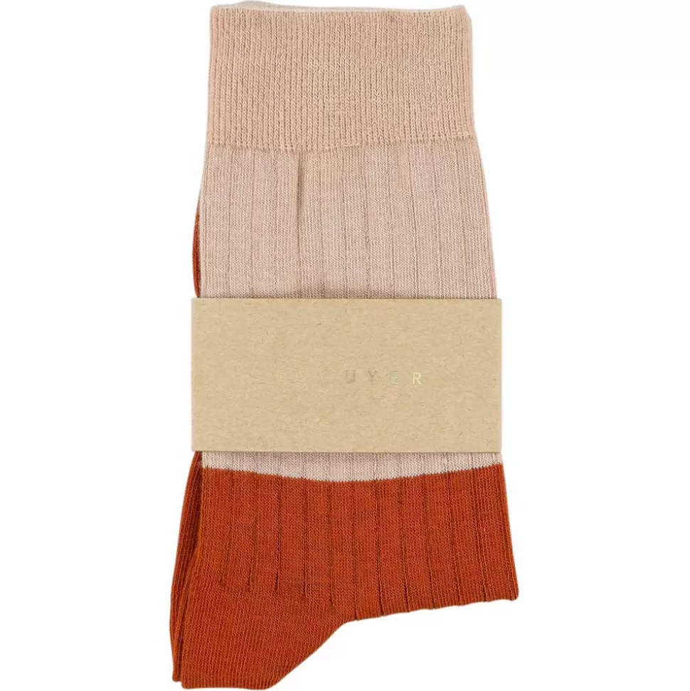Escuyer - Chaussettes Color Block - Rose>Merci Paris Fashion