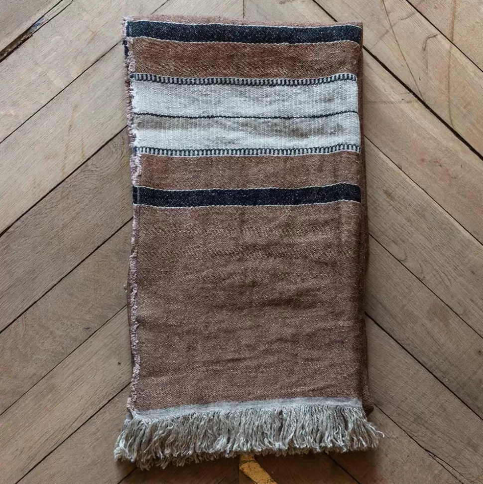 Fouta Belge en lin - Rayures Bruges>Merci Paris Store