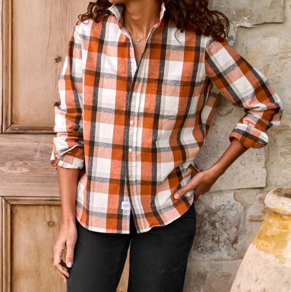 Frank & Eileen - Chemise Eileen - Carreaux Orange et Marron>Merci Paris Sale