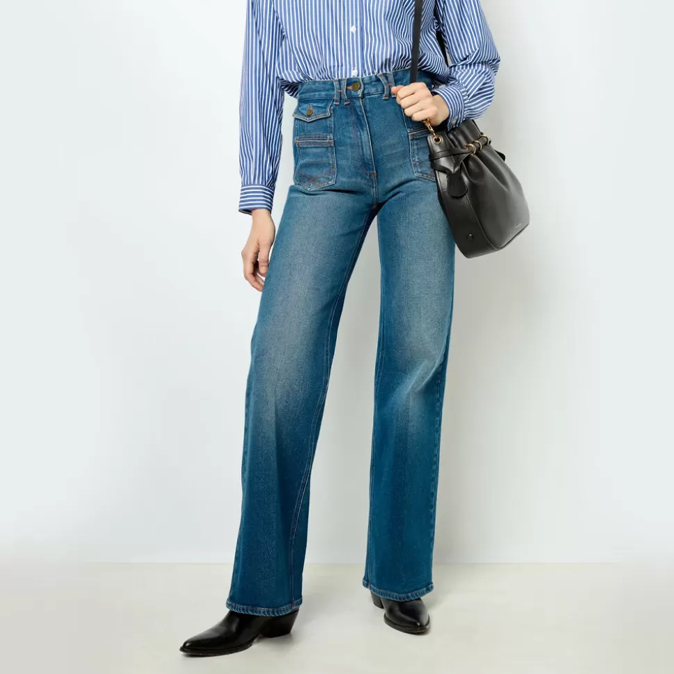 Gerard Darel - Jean flare Anna - Denim Brut>Merci Paris Discount