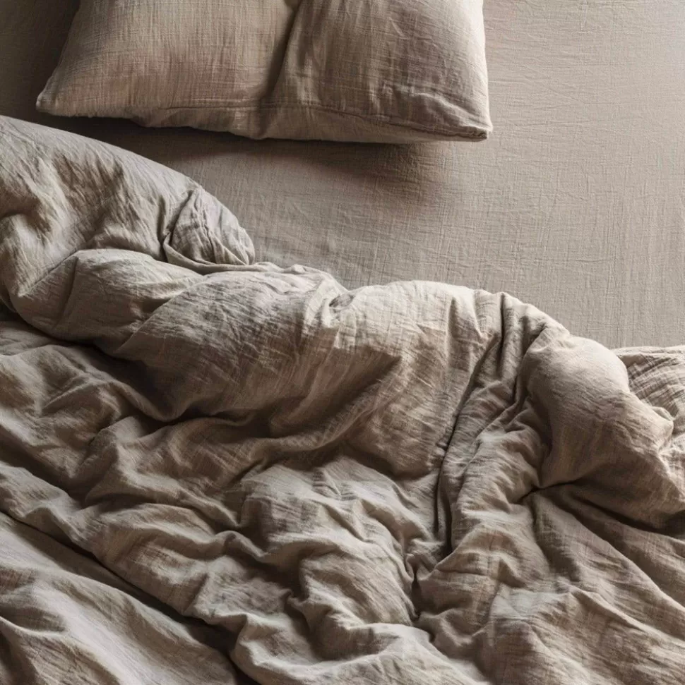 Housse de couette en gaze de coton - Beige Quai de Seine>Merci Paris Best