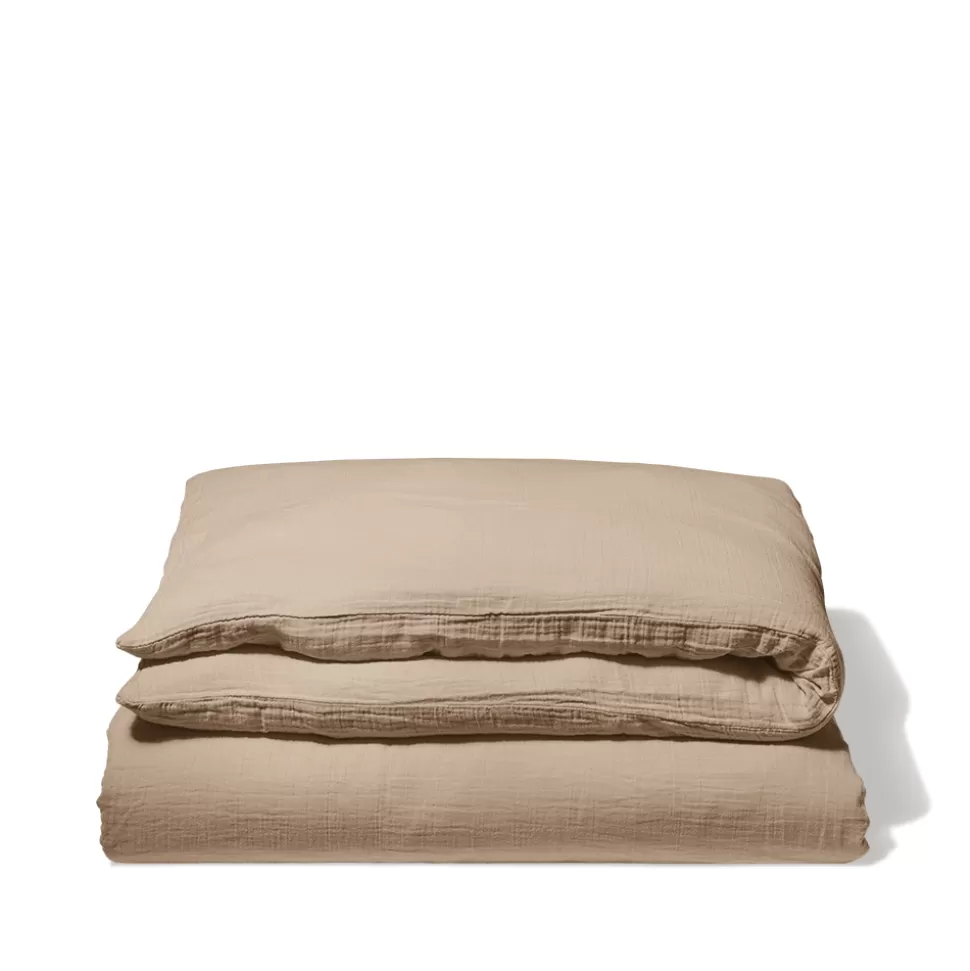 Housse de couette en gaze de coton - Beige Quai de Seine>Merci Paris Best