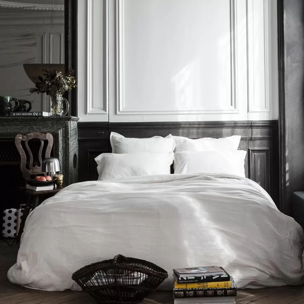 Housse de couette en gaze de coton - Blanc de Meudon>Merci Paris Shop