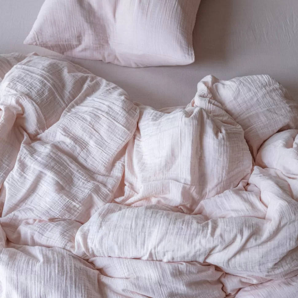 Housse de couette en gaze de coton - Rose de Bagatelle>Merci Paris Online