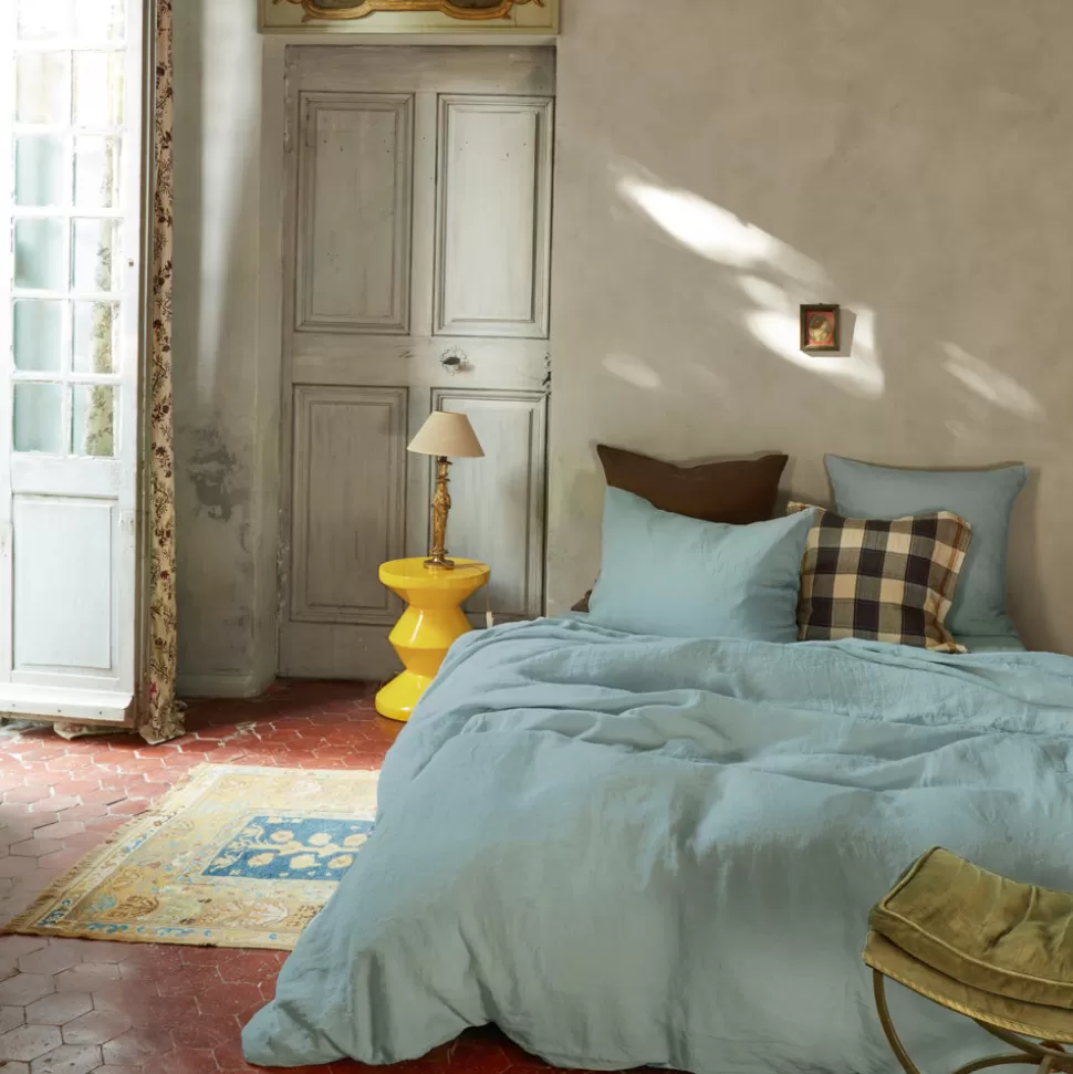Housse de couette en lin lavé - Gris Vésuve>Merci Paris Store