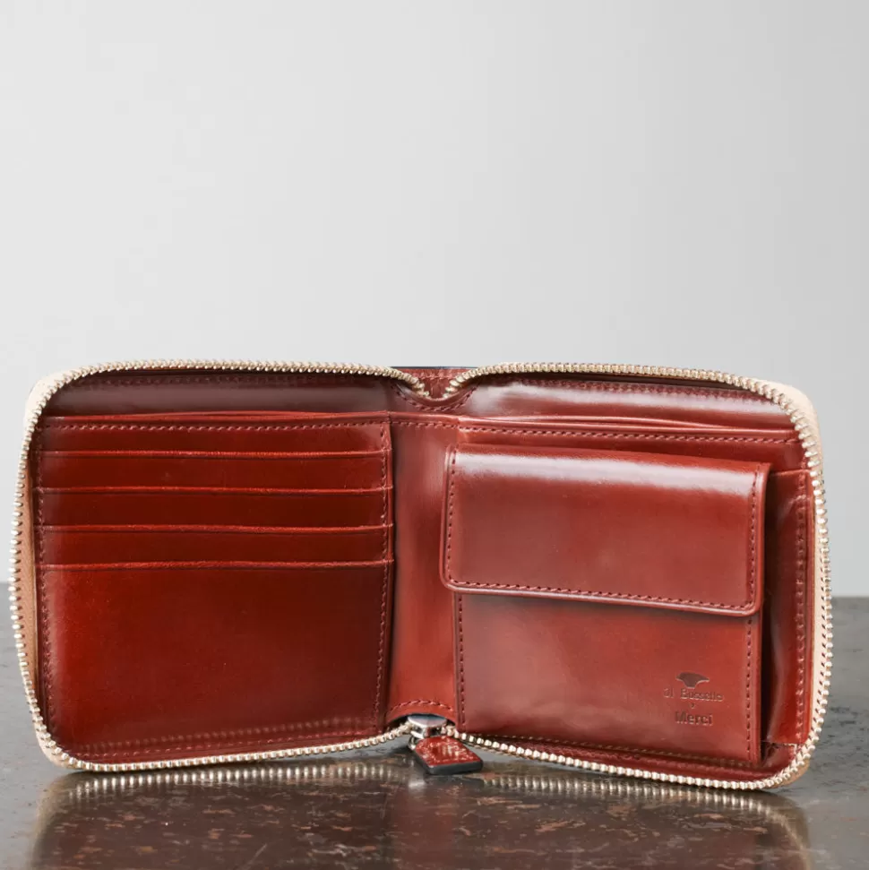 Il Bussetto x Merci - Portefeuille Bi-Fold Zip - Bordeaux>Merci Paris Fashion