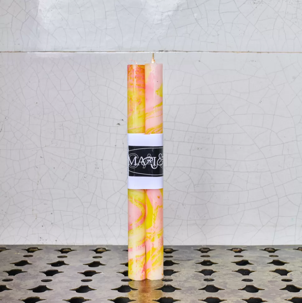 Lot 2 bougie Marbre - Rose & Jaune>Merci Paris Best