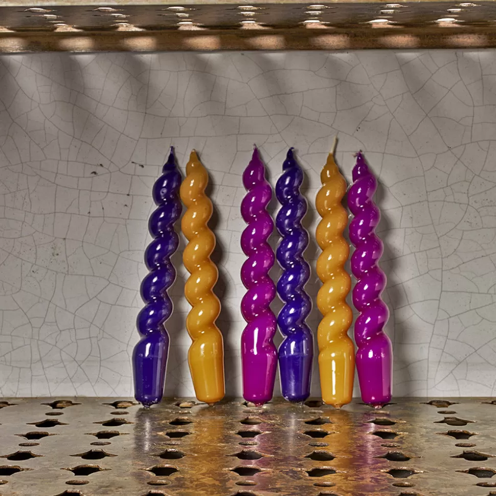 Lot de 6 bougies Mix - Violet & Moutarde>Merci Paris Store