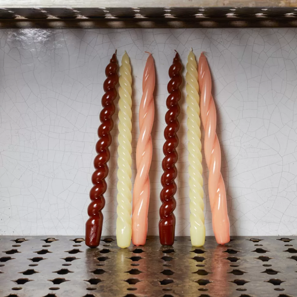 Lot de 6 bougies Twist - Citron / Peche / Marron>Merci Paris Online