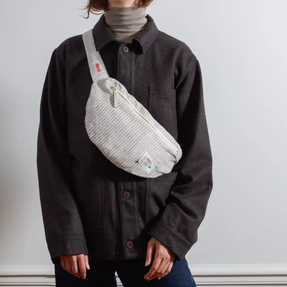 Merci - Banane To Go en lin - Rayures Chemise Brun Posillipo>Merci Paris Online