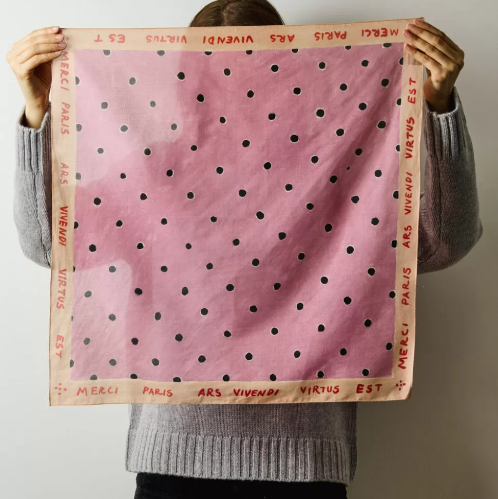 Merci - Bandana Ars Vivendi Virtus Est - Rose>Merci Paris Fashion