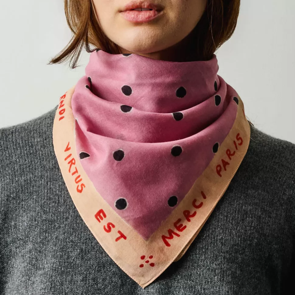 Merci - Bandana Ars Vivendi Virtus Est - Rose>Merci Paris Fashion
