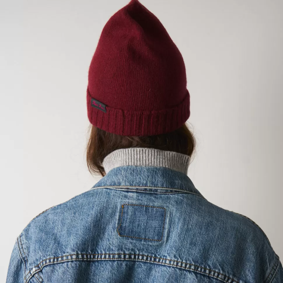 Merci - Bonnet en laine et cachemire - Bordeaux & Rose>Merci Paris Best Sale
