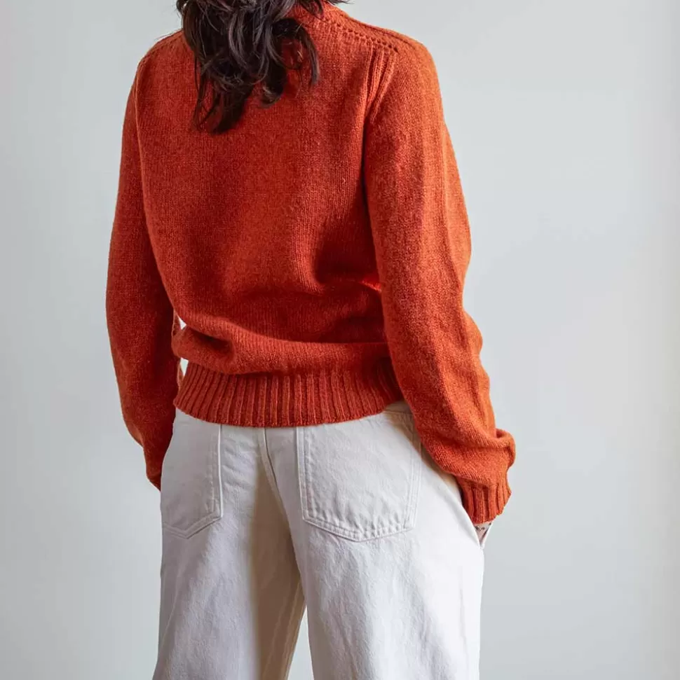 Merci - Pull en laine Shetland Femme - Orange>Merci Paris Store
