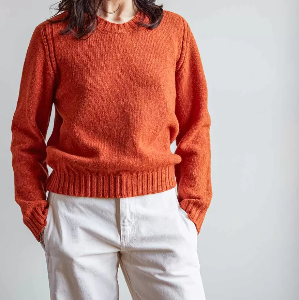 Merci - Pull en laine Shetland Femme - Orange>Merci Paris Store