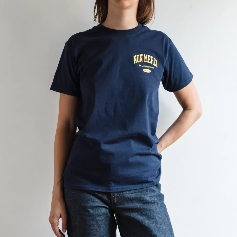 Merci - T-Shirt College Non Merci - Bleu>Merci Paris New