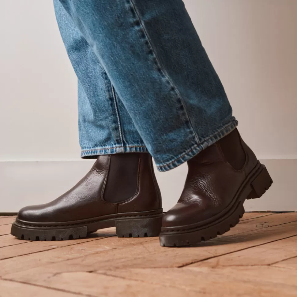 Merci x Hudson London - Bottines Blake - Marron>Merci Paris Hot