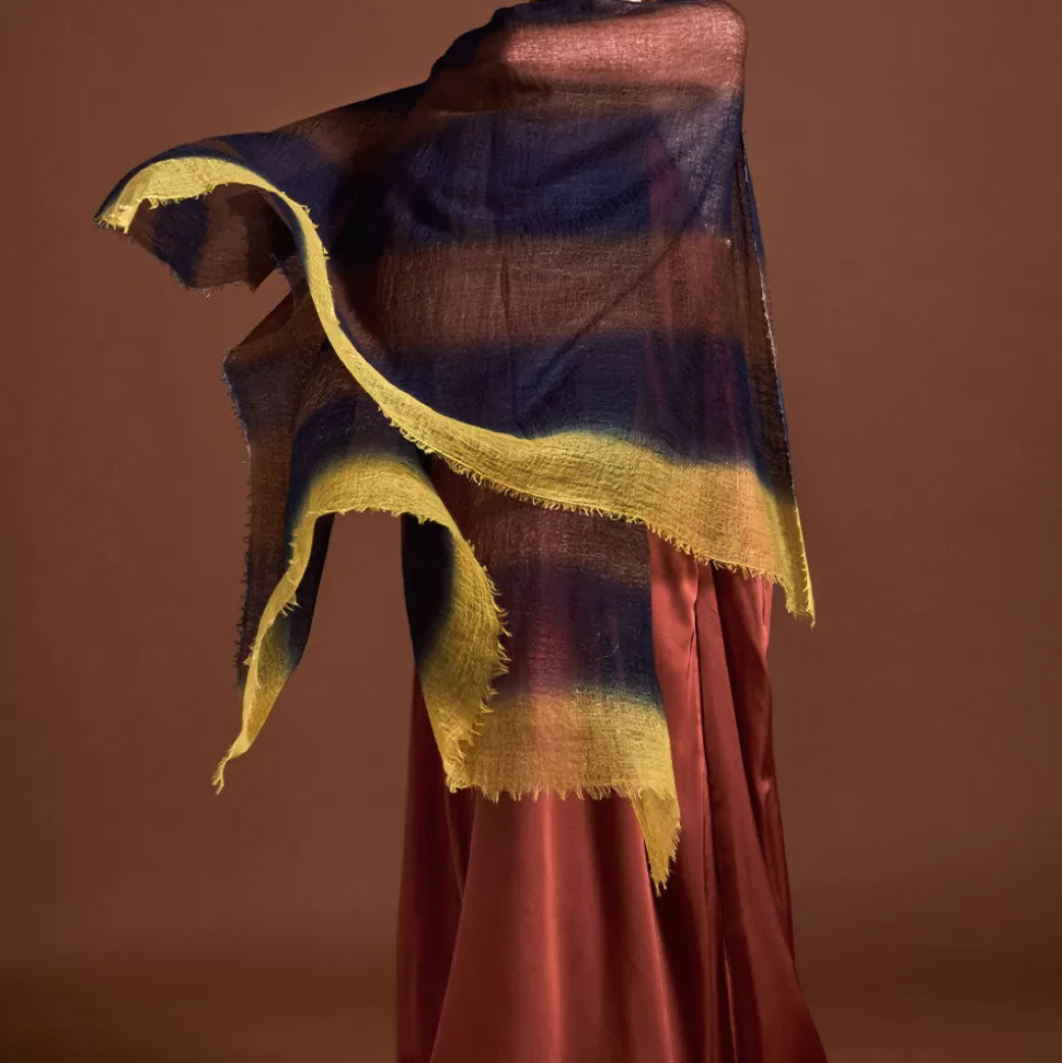 Mirror in the sky - Foulard St Tropez - Rayures Jaune>Merci Paris Shop
