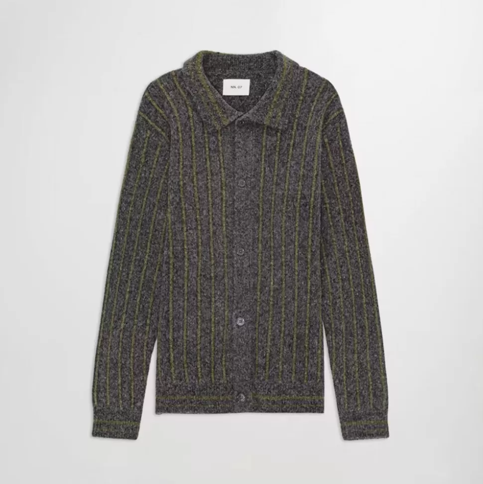 NN. 07 - Cardigan Polo Darren - Medium grey Mel>Merci Paris Clearance