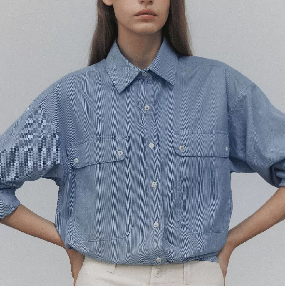 Nothing Written - Chemise rayé - Bleu>Merci Paris Sale