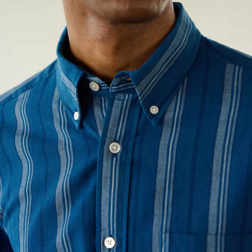 Original Madras Trading Co - Chemise N5 Classic BD Collar LS - Bleu>Merci Paris Cheap