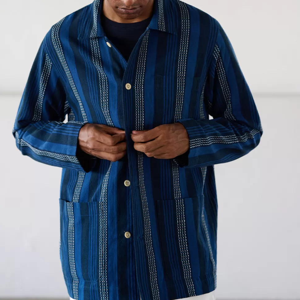 Original Madras Trading Co - Chemise N106 Stout Shirt - Bleu>Merci Paris Store