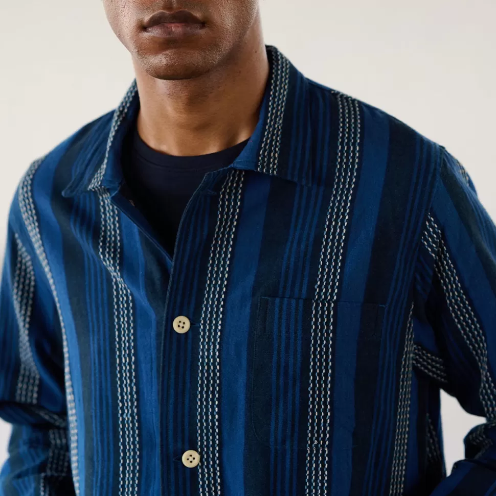 Original Madras Trading Co - Chemise N106 Stout Shirt - Bleu>Merci Paris Store