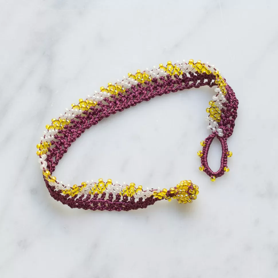 Ottomania - Bracelet crochet Stripes - Bordeaux>Merci Paris Sale