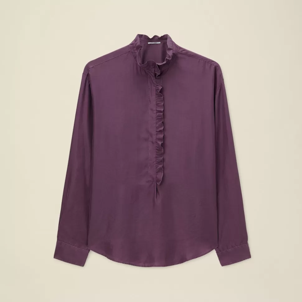 Pomandère - Chemise à volants - Violet>Merci Paris Clearance