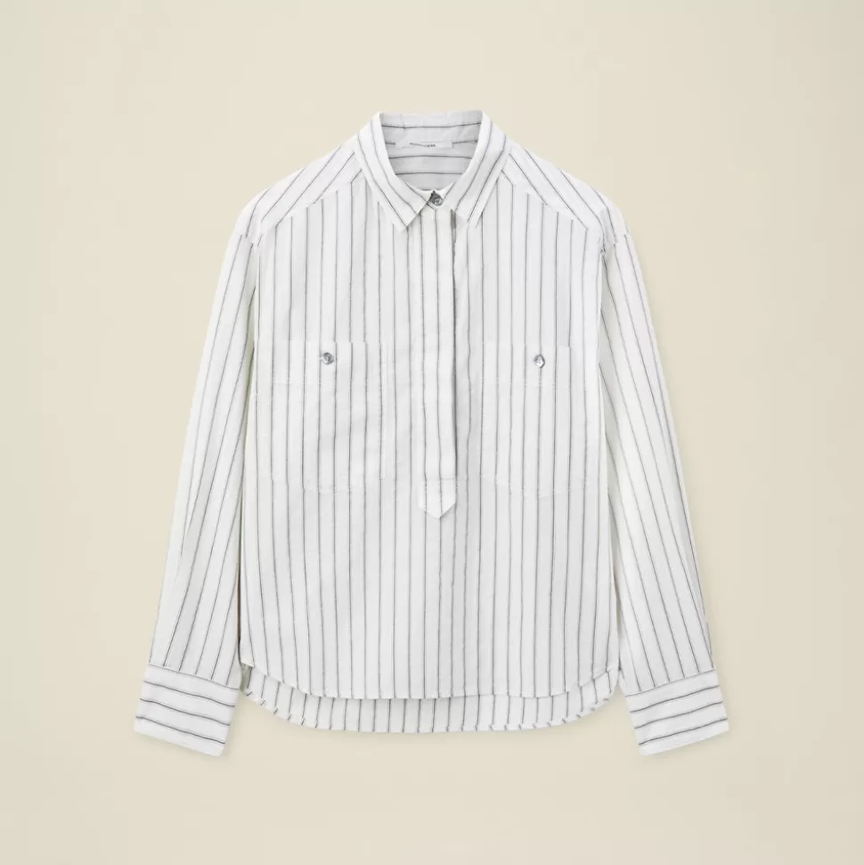 Pomandère - Chemise rayée - Blanche>Merci Paris Outlet