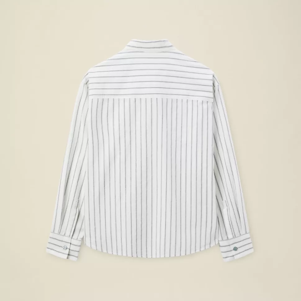 Pomandère - Chemise rayée - Blanche>Merci Paris Outlet