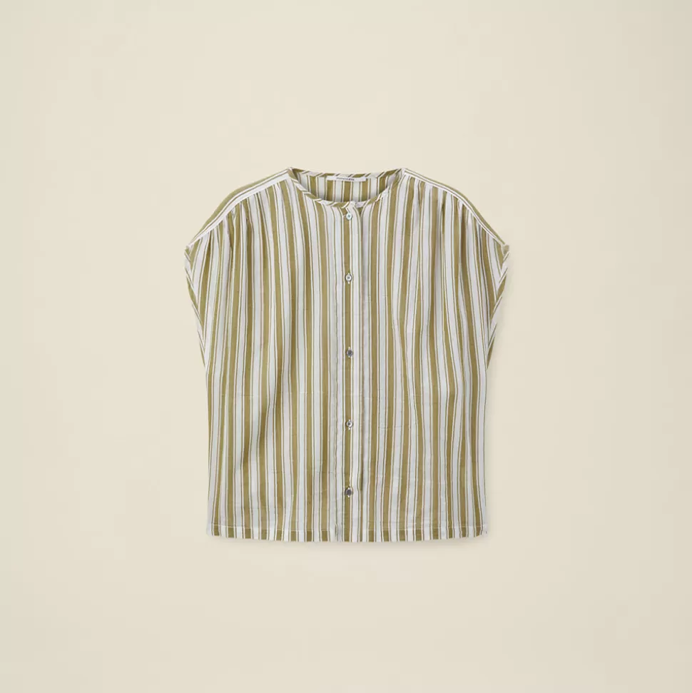 Pomandère - Chemise rayée - Pistachio>Merci Paris Sale