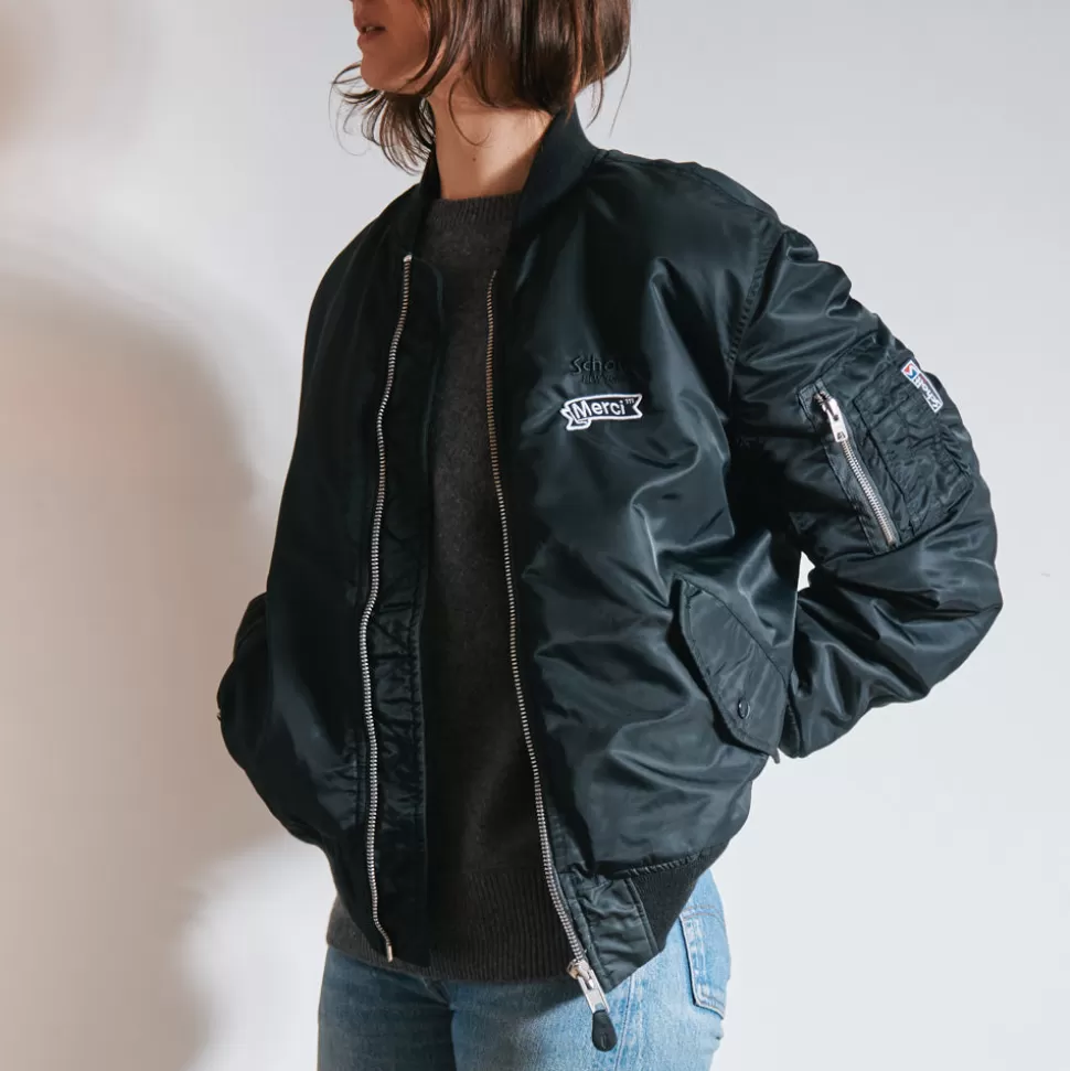 Schott x Merci - Bomber Vintage - Noir>Merci Paris Flash Sale