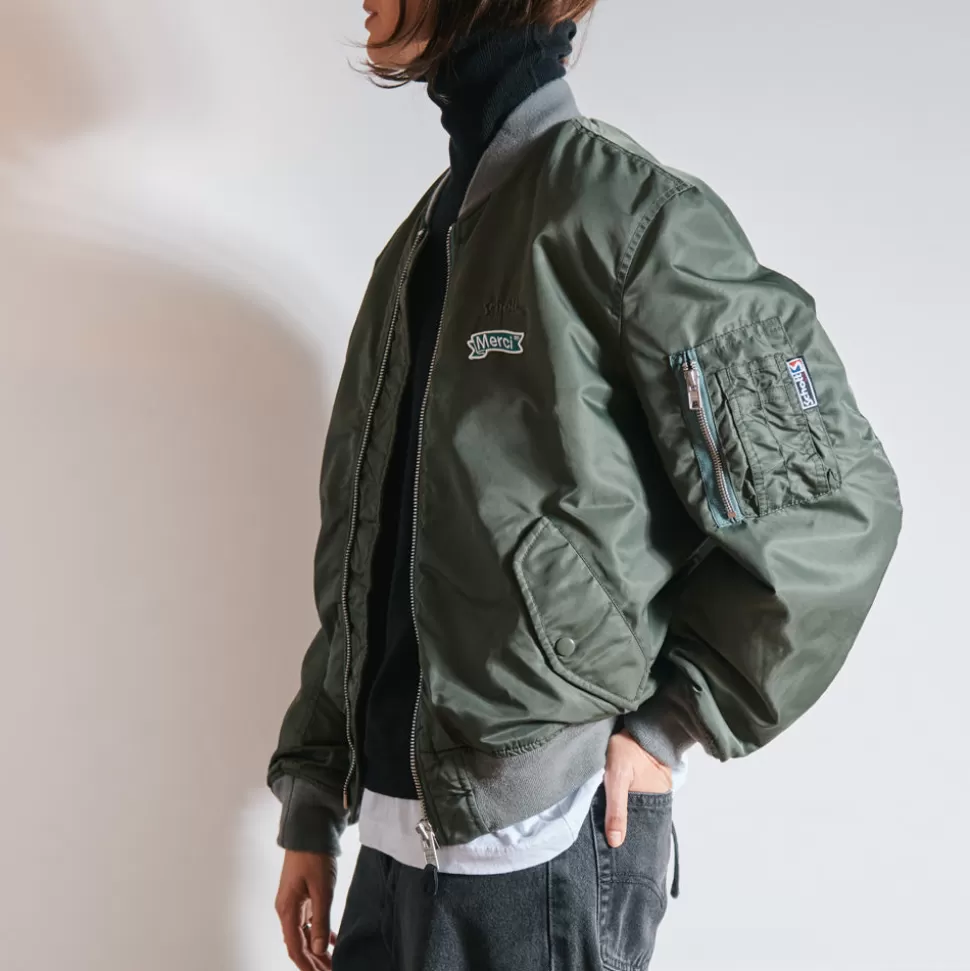 Schott x Merci - Bomber Vintage - Vert>Merci Paris Best Sale