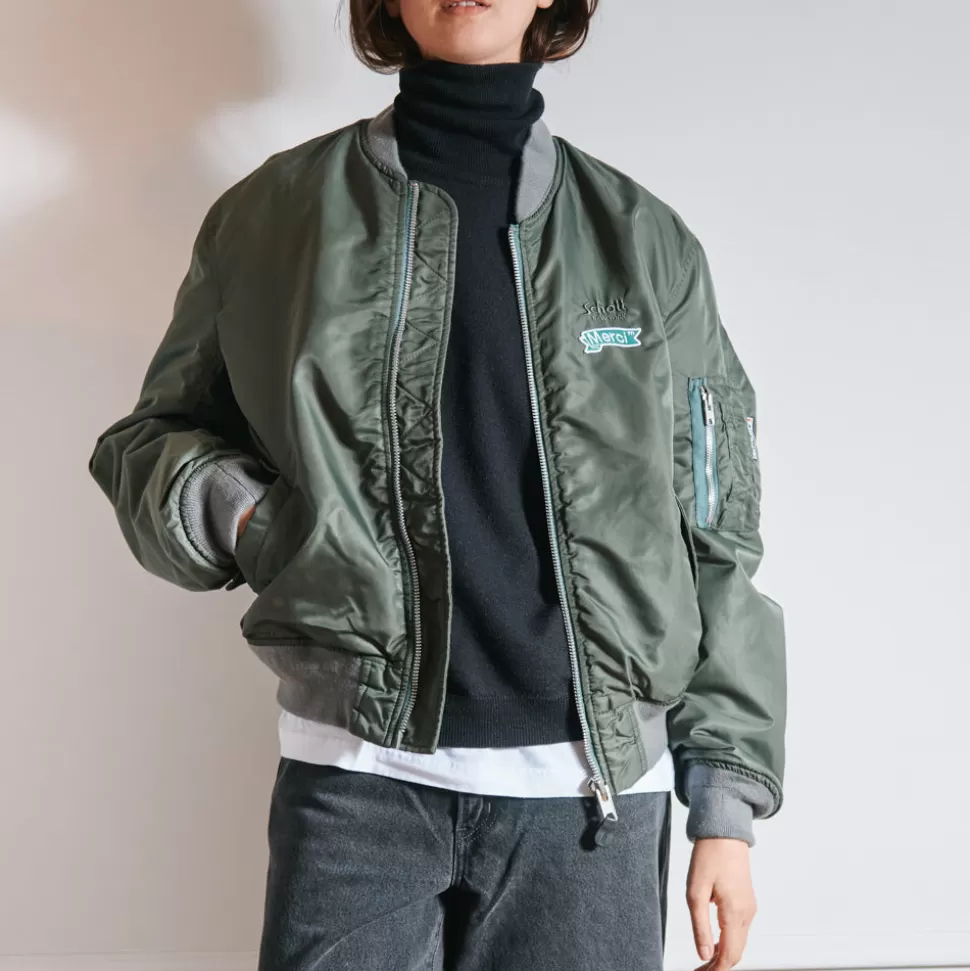 Schott x Merci - Bomber Vintage - Vert>Merci Paris Best Sale
