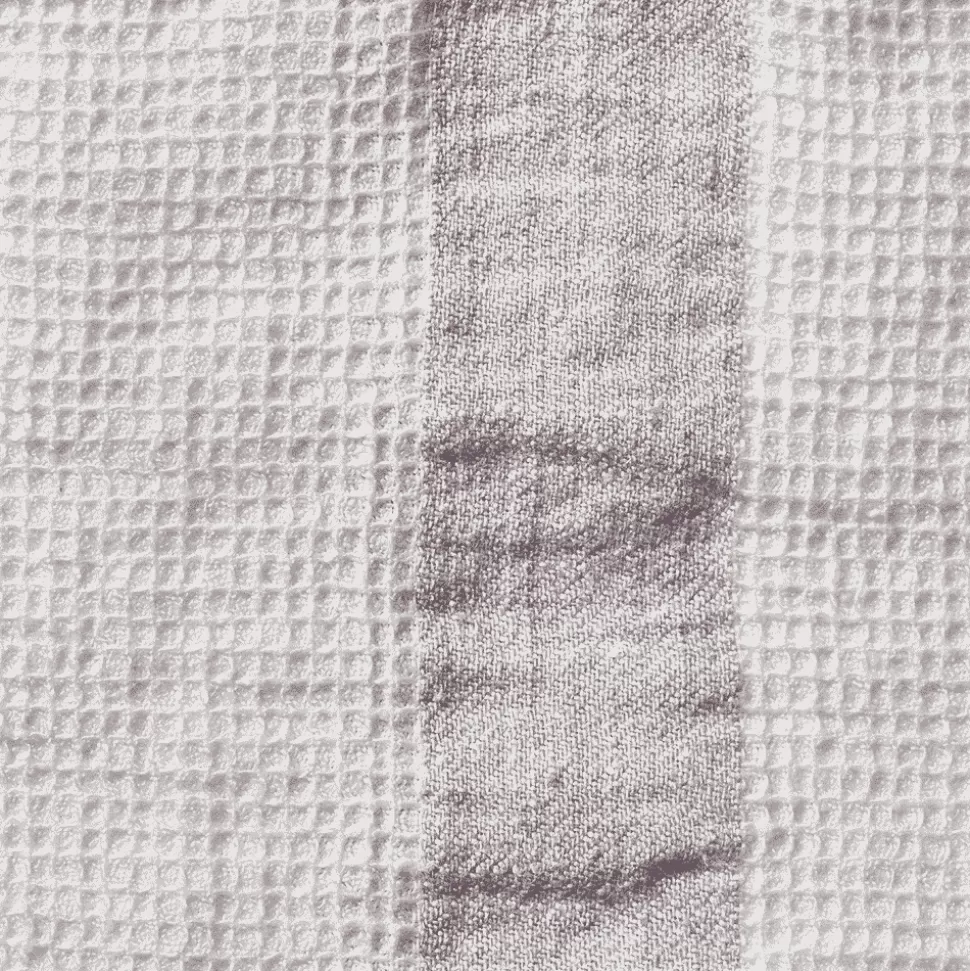 Serviette de bain en lin - Nid d'abeille - Bande Parme Fuji Iro>Merci Paris Cheap