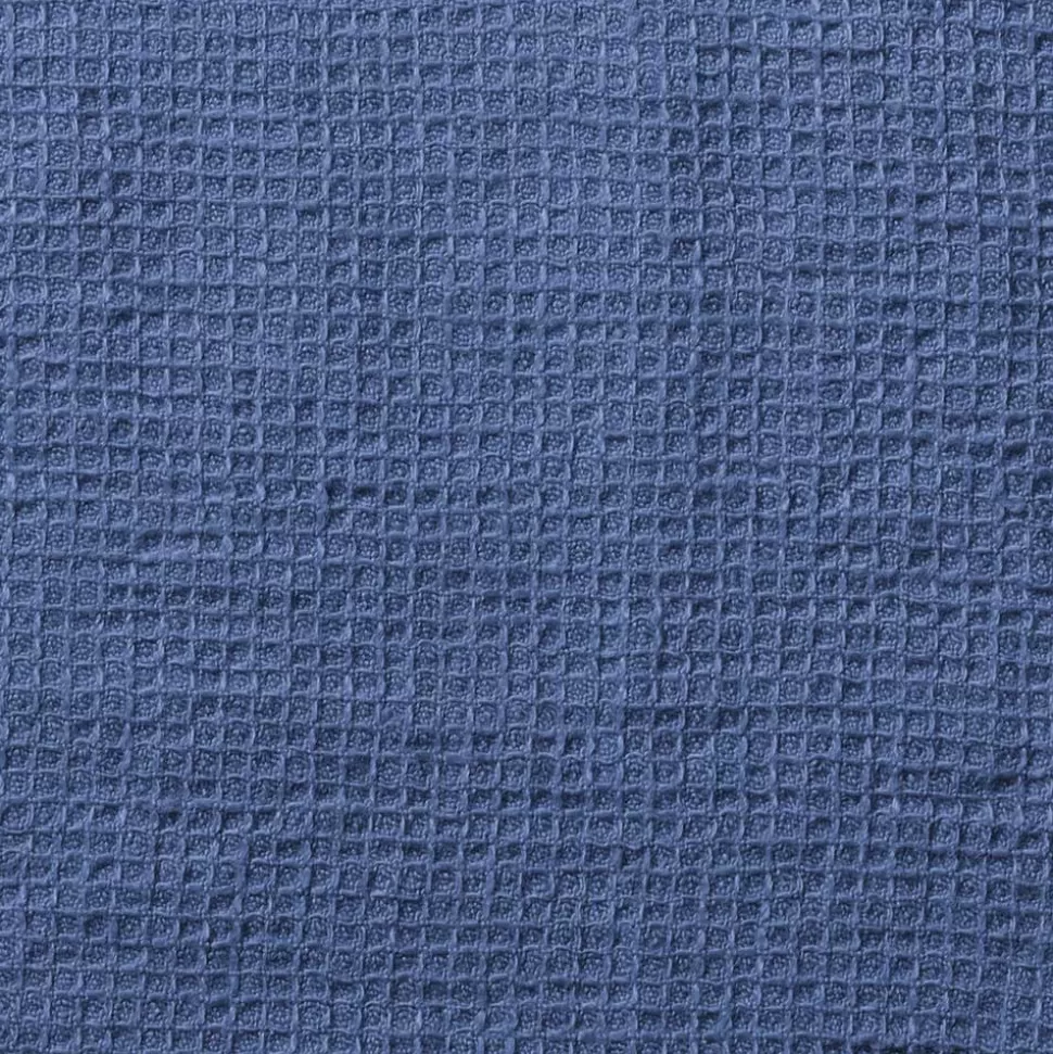 Serviette de bain en lin - Nid d'abeille - Bleu Paros>Merci Paris Store