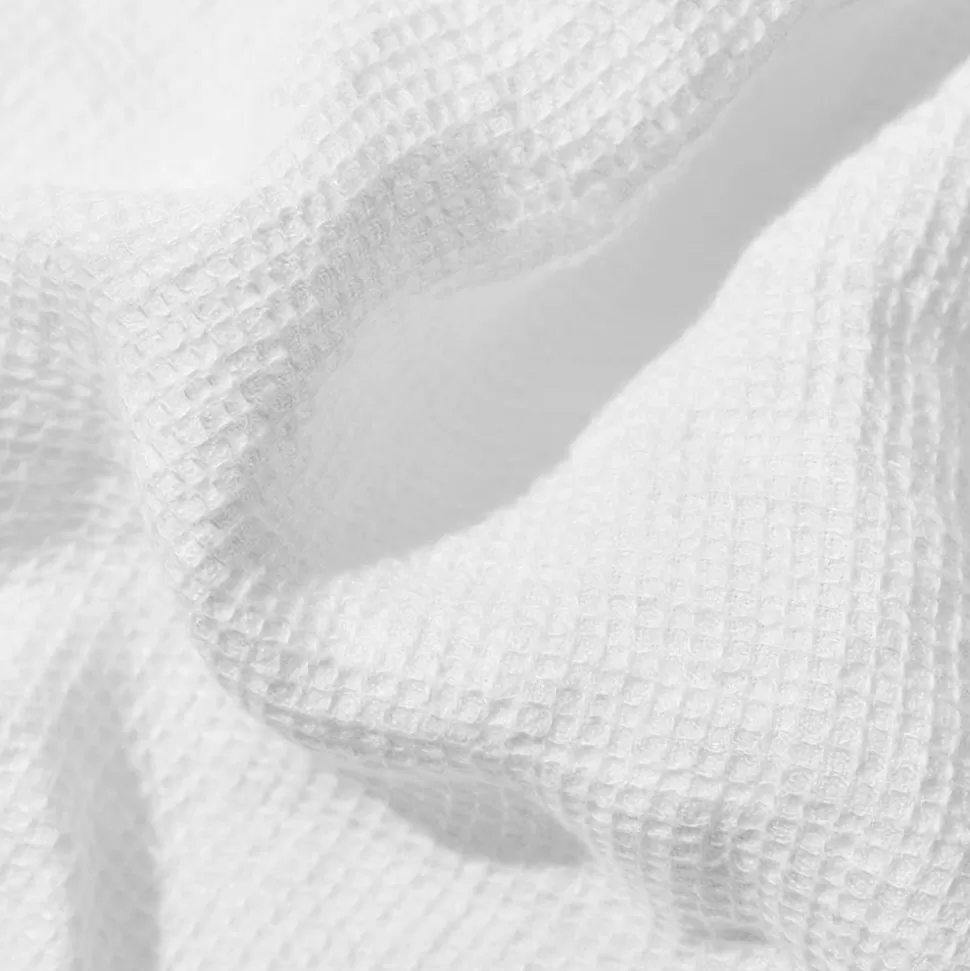 Serviette de bain invité en lin - Nid d'abeille - Blanc Optique>Merci Paris Fashion