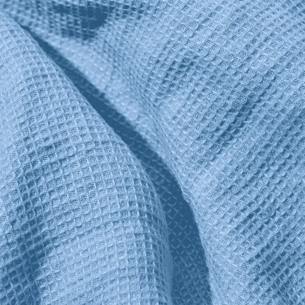 Serviette de bain invité en lin - Nid d'abeille - Bleu Tyrrhénien>Merci Paris Best