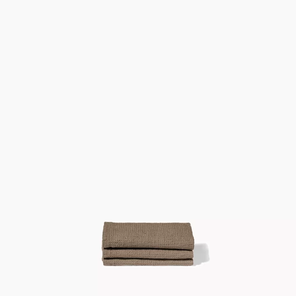 Serviette de bain invité en lin - Nid d'abeille - Brun Cha Iro>Merci Paris Sale